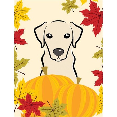 Carolines Treasures Yellow Labrador Thanksgiving Canvas House Flag BB2028CHF